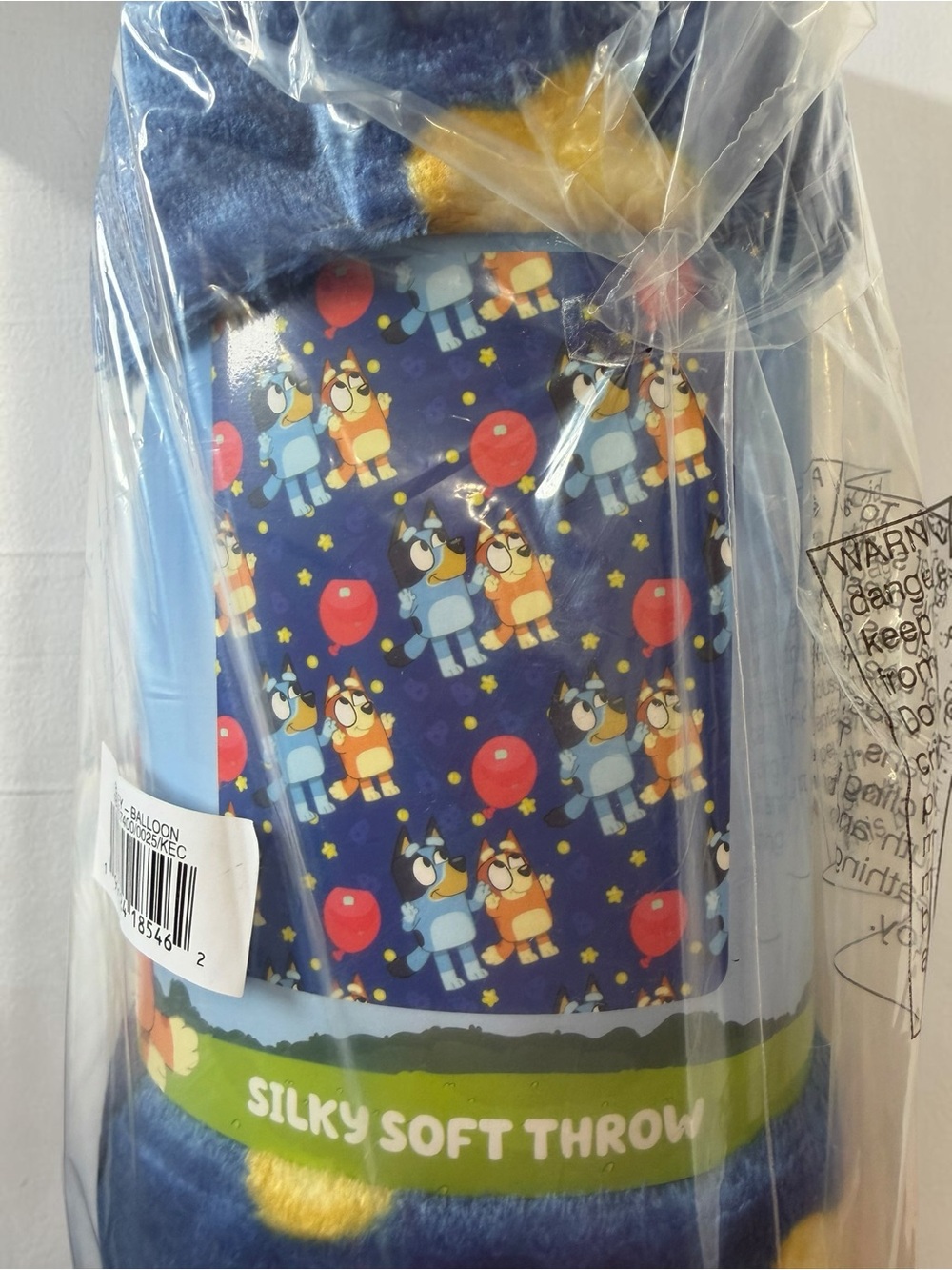 Bluey Balloon Plush Throw Blanket Silky Soft Lovey Kids Bedding NEW